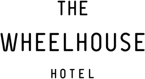 Black text on a white background reads "The Wheelhouse Hotel" in a minimalist, sans-serif font.