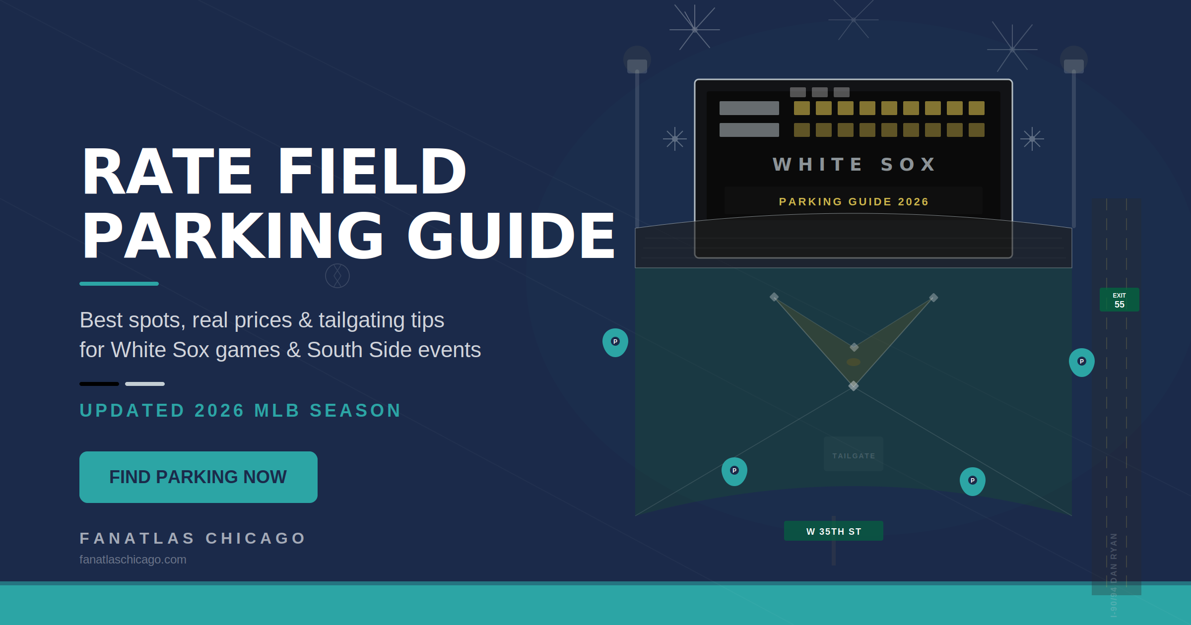 Rate Field parking guide — best spots, prices, and tailgating tips for White Sox games and events in Chicago