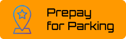 Orange sign with a map pin icon and the text "Prepay for Parking" in black font.