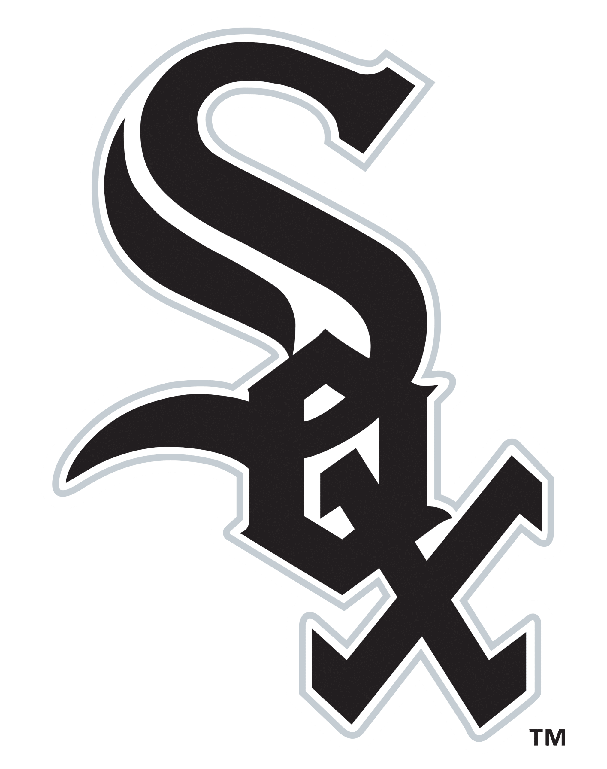 The image shows the Chicago White Sox logo with "Sox" written in stylized black and white letters.